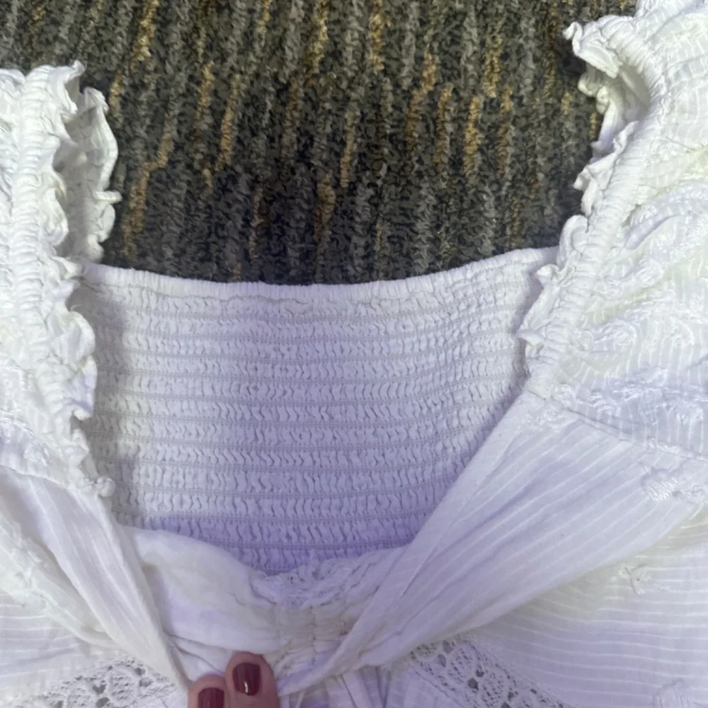 White Loveshackfancy Puff Sleeve Prezia Top - Picture 2 of 3